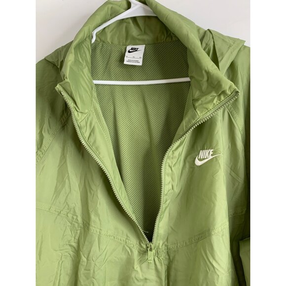 Nike Mens XL Nike Green Pullover Windbreaker Perf LIned Breathable Hood 7048 - Picture 9 of 14